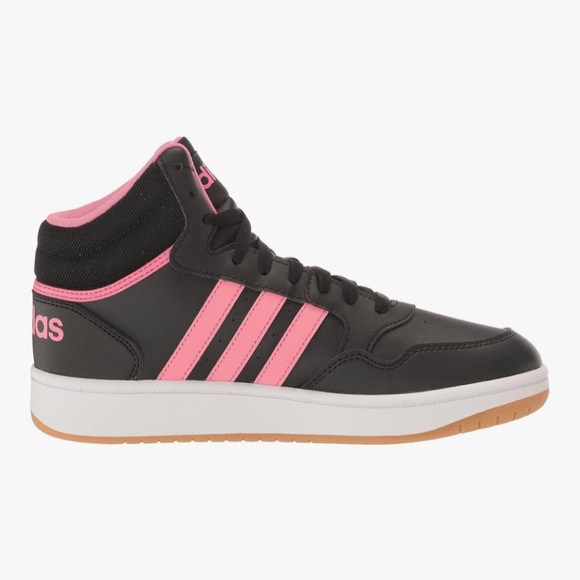 Adidas Black and Pink leather high tops - Picture 3 of 8